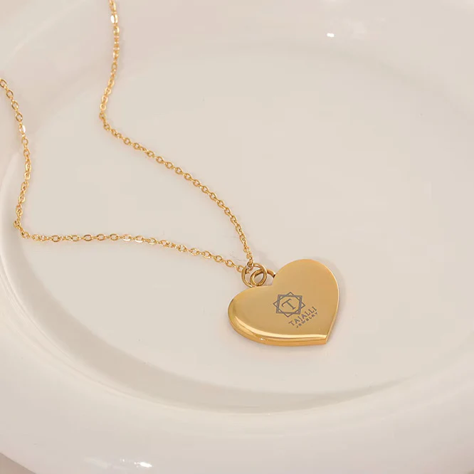 Pearl Heart Necklace | "Will You Free My Palestine" - 18k Gold Plating Stainless Steel - Palestine Jewelry - Image 3