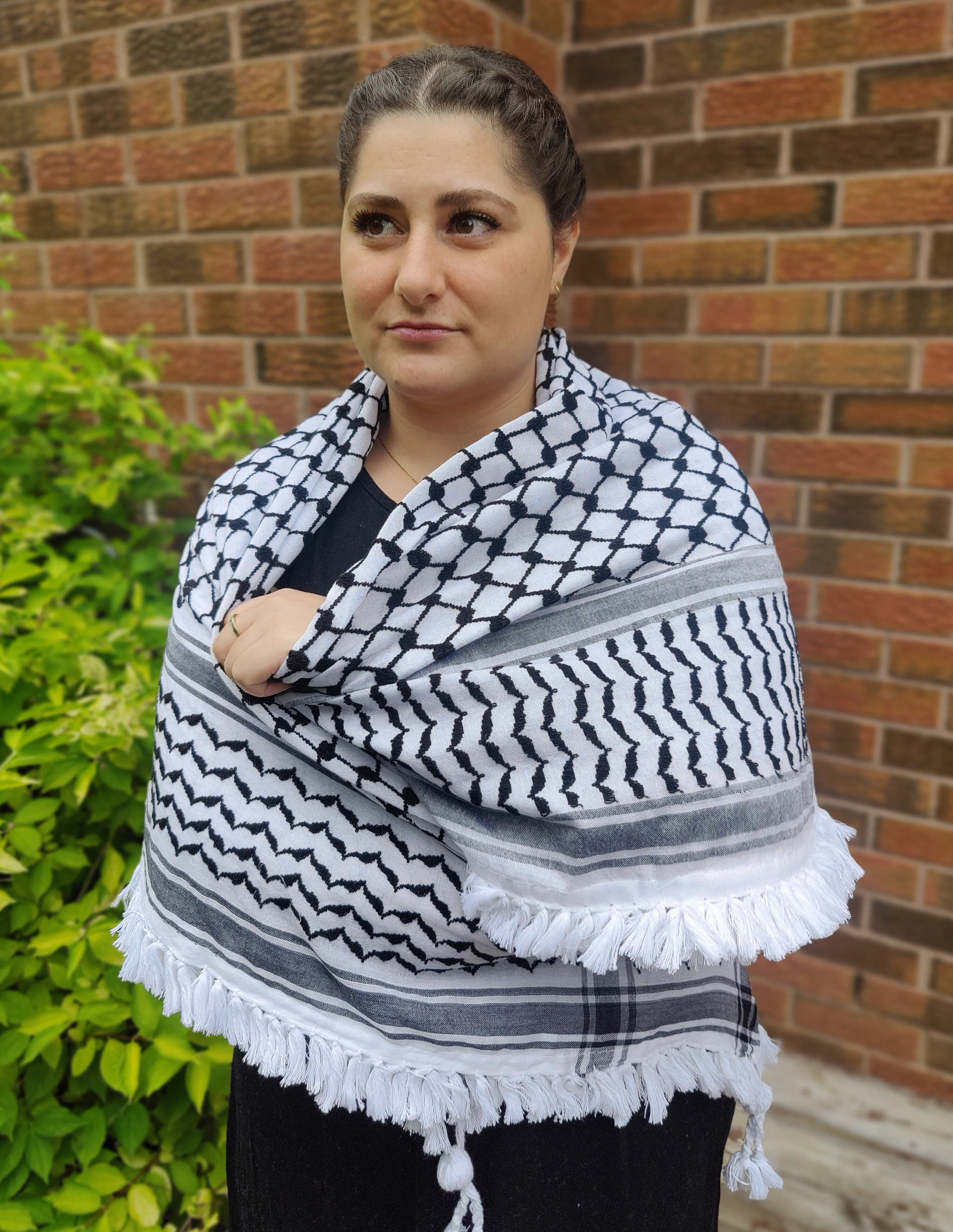 Royal Kufiya (Keffiyeh) | White Handmade Tassels - Image 4